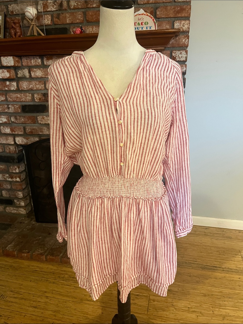 $188 Rails " Jasmine Belmont Striped Linen/Rayon Dress 23 PTP